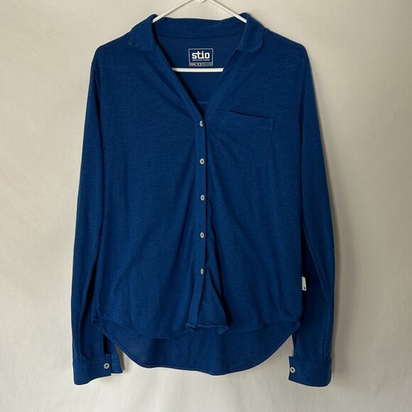 Stio Button Up Shirt Blue Women's M Gorpcore - Picture 1 of 5